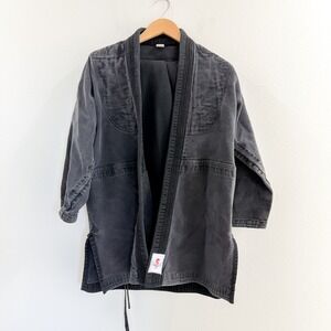 Warrior One Men Black Gray Brazilian Jiu-Jitsu Gi Set Jacket Pants A2 Medium